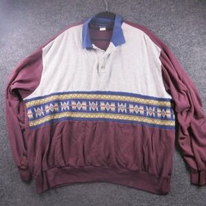 Vintage Blair Sweater Mens 3XL Purple Tribal Southwestern Collared Pullover 90s